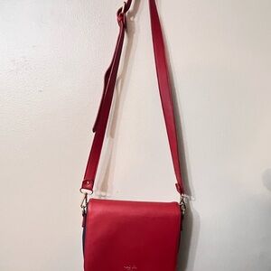 PRIVE ROMA 100% Leather Red Crossbody Bag